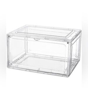 Storage Containers with Lids, 2 Pack Hard Plastic Storage
